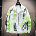 Denim Jackets Man Painted Jeans Coat for Men Graffiti Hip Hop White Trendy Branded Cheap Price Stylish Elatic Fast Delvery Lxury
