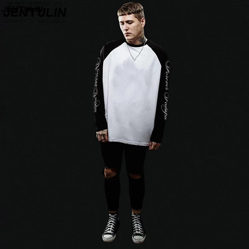 Heavy Y2K Men'S Women'S 100% Cotton round Long Sleeve T-Shirt Basic T-Shirt White Tshirt Cotton Tee Letter Long Sleeve T-Shirt