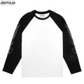 Heavy Y2K Men'S Women'S 100% Cotton round Long Sleeve T-Shirt Basic T-Shirt White Tshirt Cotton Tee Letter Long Sleeve T-Shirt